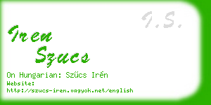 iren szucs business card